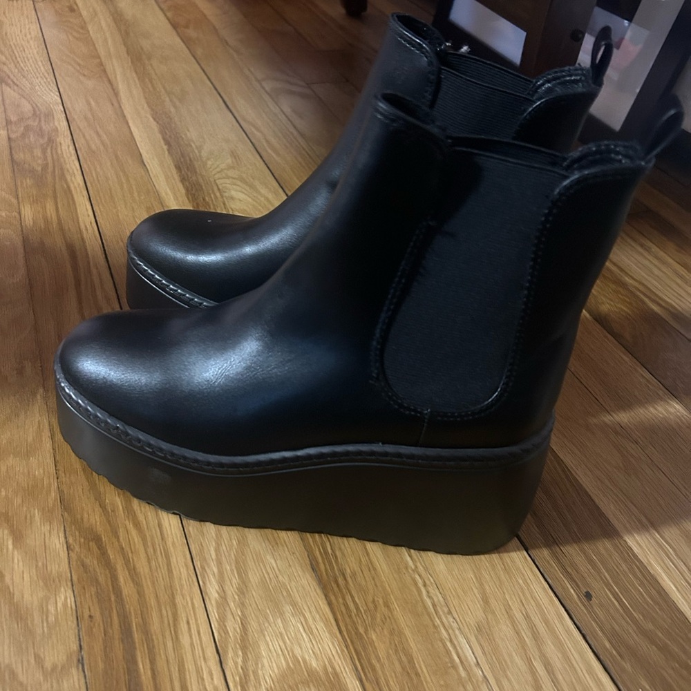 Women's Black Platform Ankle Boots